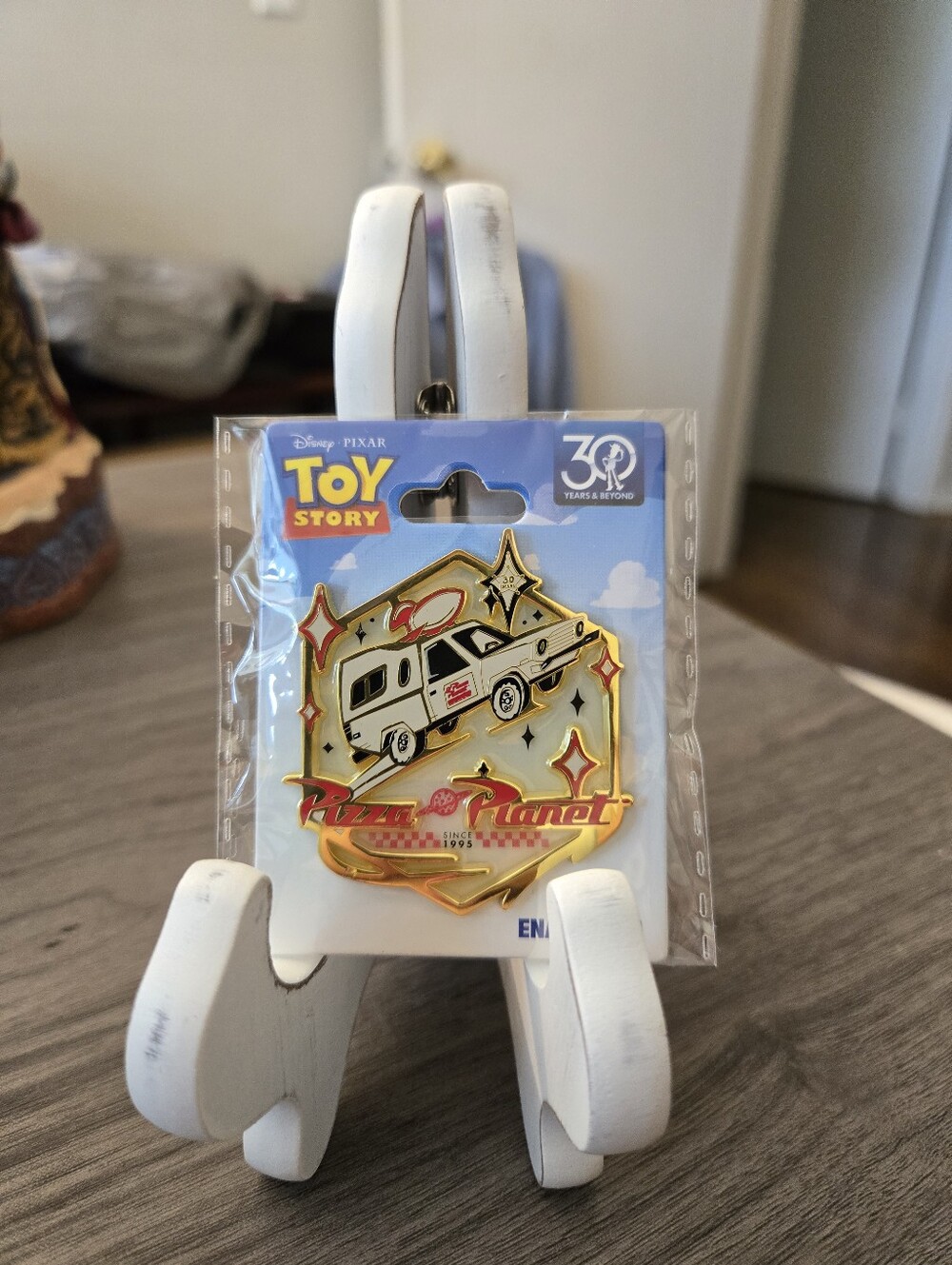 Disney Toy Story Pizza Planet Gold Enamel Pin - White Van with Red Accents